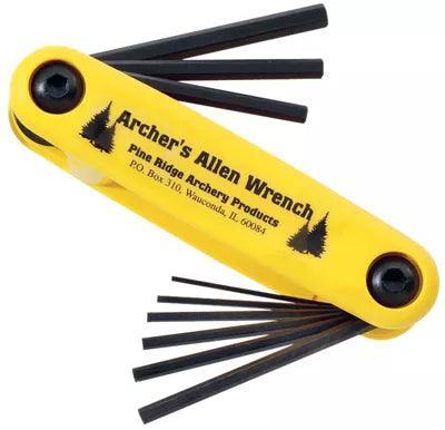 Pine Ridge Archery Archer's Allen Wrench set with yellow handle and black hex keys