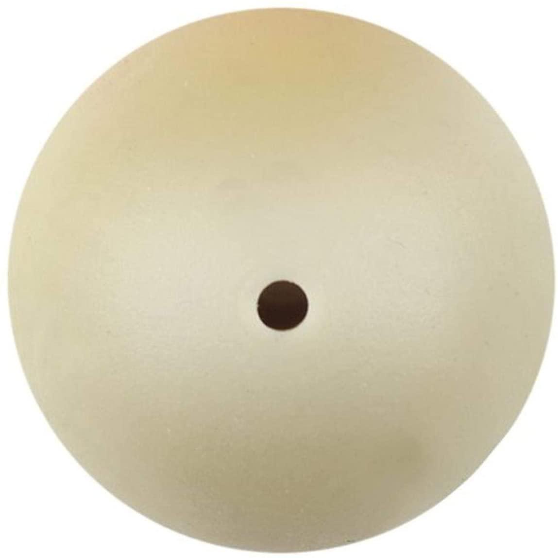 Beige Pine Ridge Archery Brush Button with center hole on white background