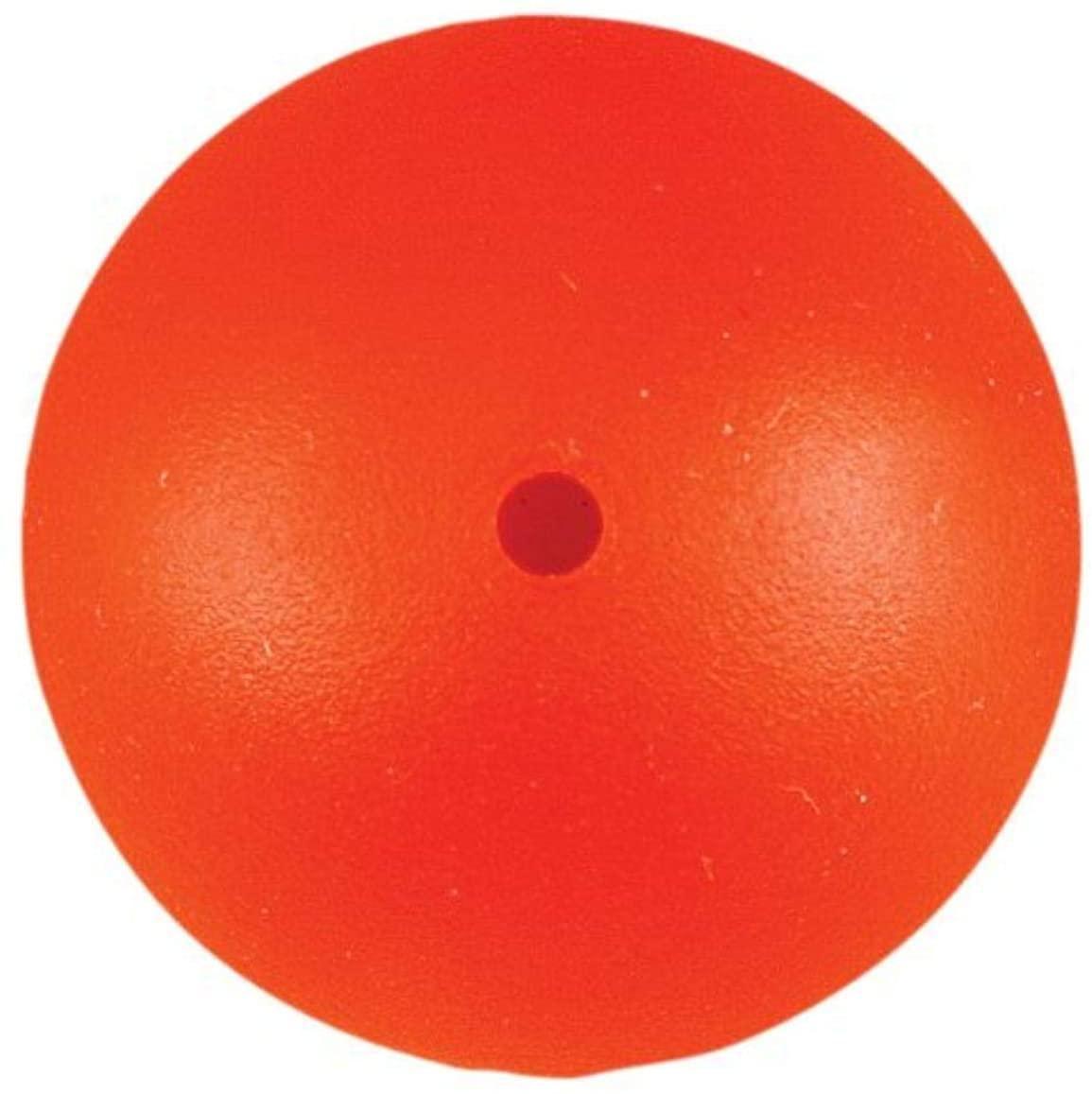 Close-up of a single orange Pine Ridge Archery Brush Button with center hole