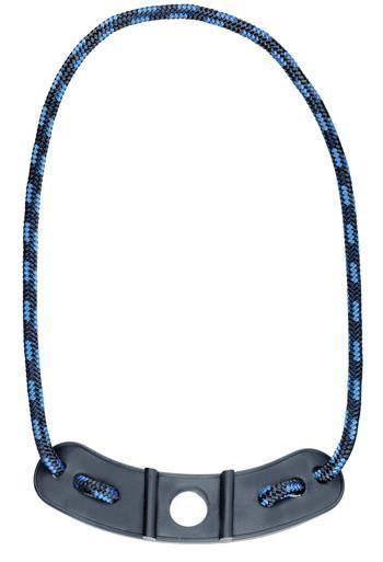 Pine Ridge Archery Kwik Sling braided blue and black wrist sling on white background