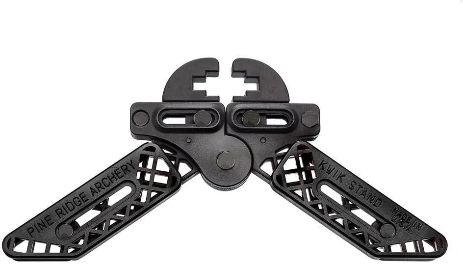 Pine Ridge Archery Kwik Stand black bow support with folding arms on white background