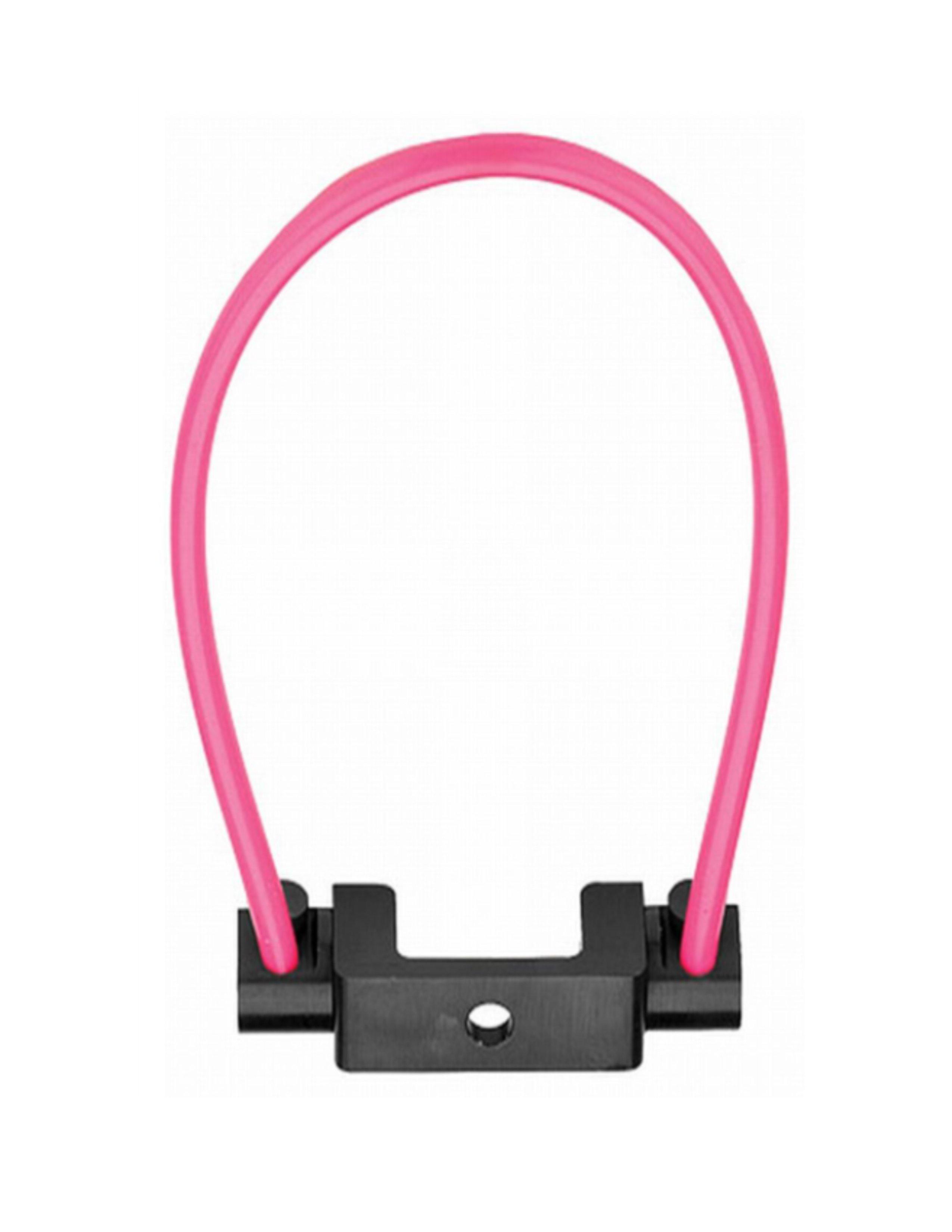 Pink Nitro bow wrist sling with black mounting bracket, archery accessory on white background