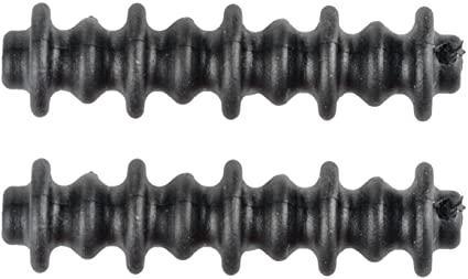 Two black Pine Ridge Archery Nitro Button XL ribbed arrow accessories on white background