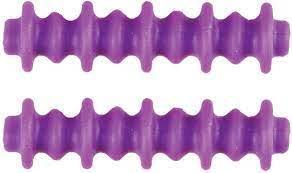 Two purple Pine Ridge Archery Nitro Button XL arrow accessories on a white background