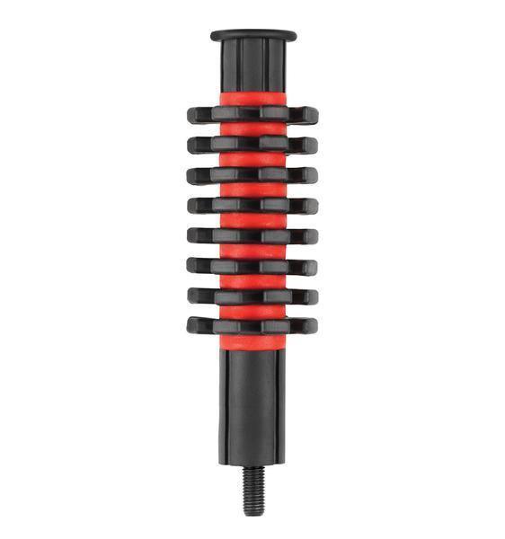 Pine Ridge Archery Sawtooth Stabilizer 5.5 black and red bow stabilizer on white background