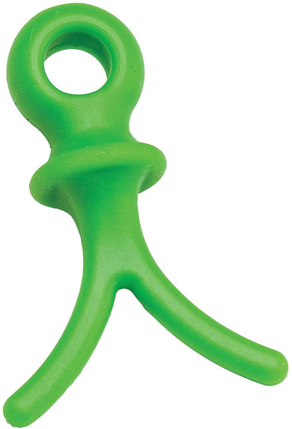 Green Pine Ridge Archery Wishbone string and cable dampener, isolated on white background