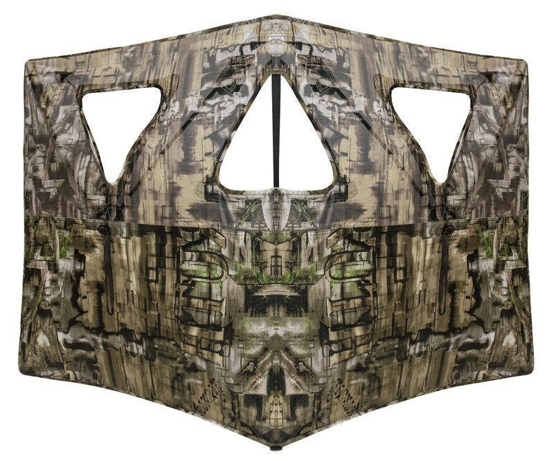 Camo Primos Double Bull SurroundView hunting blind with three triangular windows