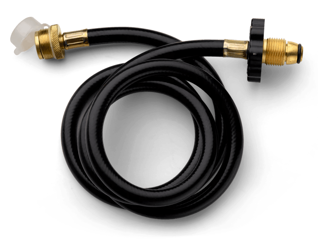 20lb propane tank adapter hose with brass fittings for stoves and grills on white background