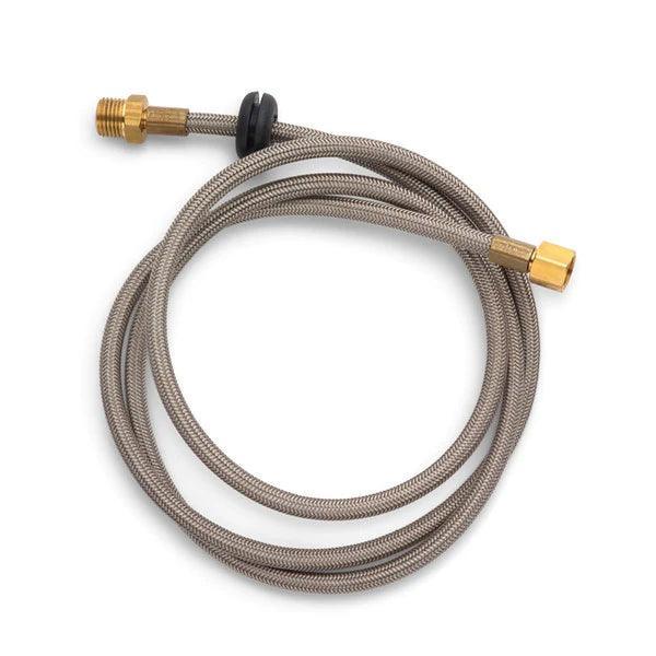 Primus extension hose for camping stoves with brass fittings on white background