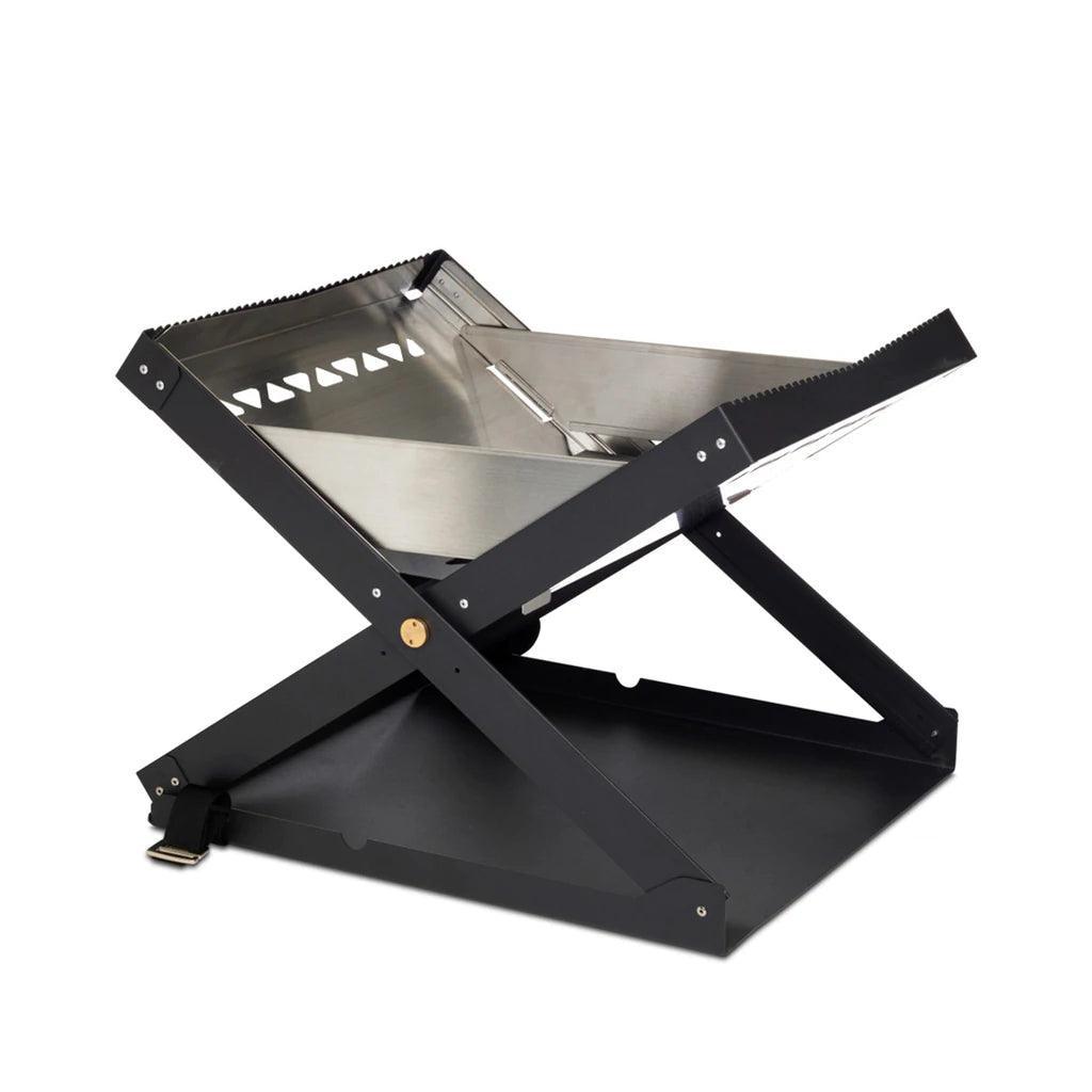 Primus Kamoto stainless steel portable open fire pit with black foldable frame