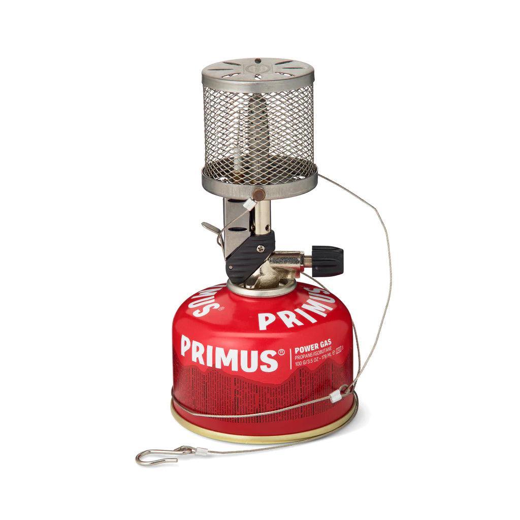 Primus Micron lantern steel mesh outdoor camping gas lamp on white background
