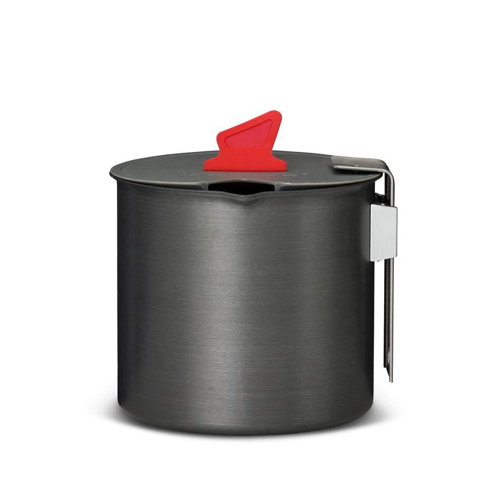 Primus Trek camping pot with lid and red handle, lightweight outdoor cookware