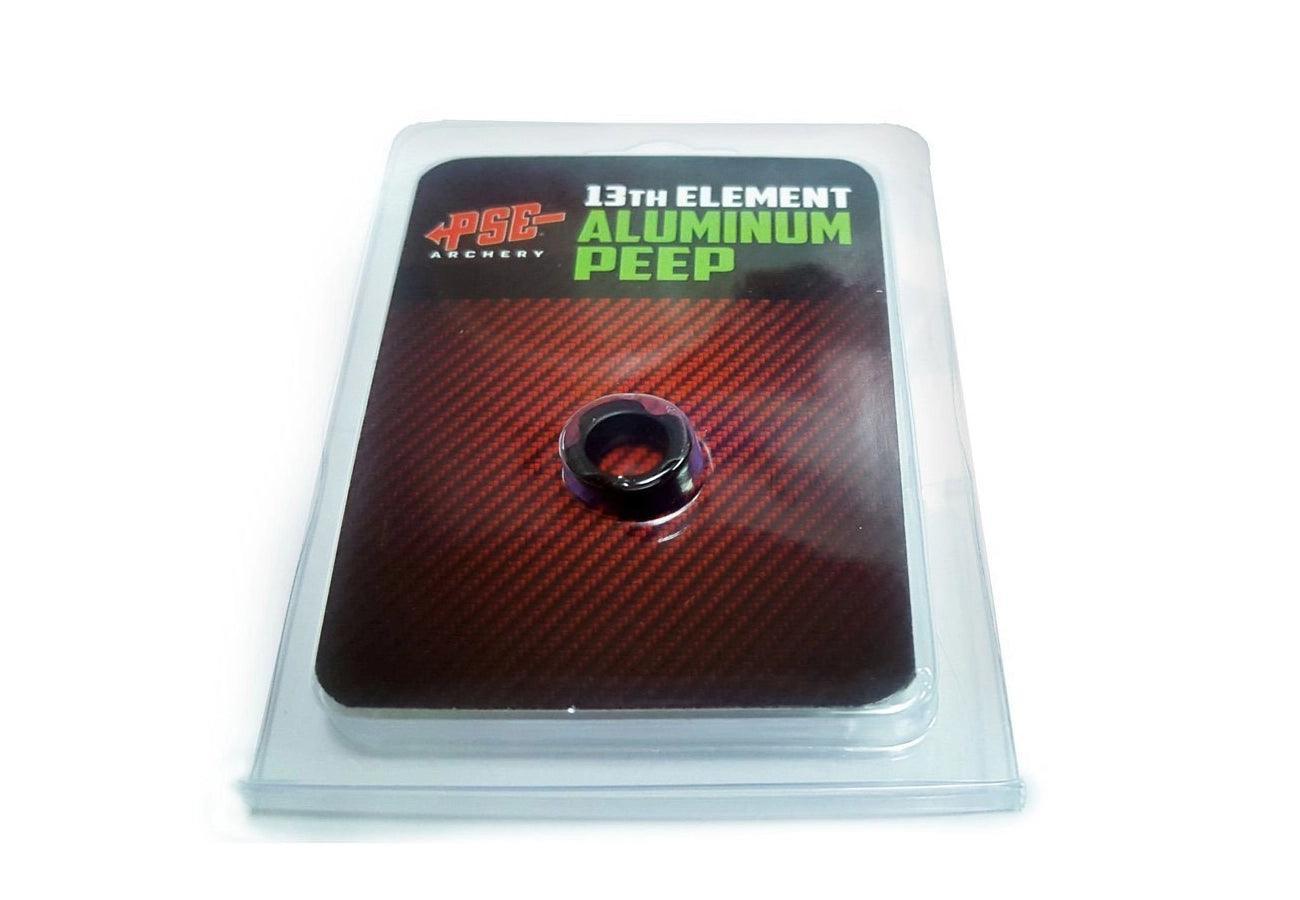 PSE Archery 13th Element aluminum peep sight in retail packaging