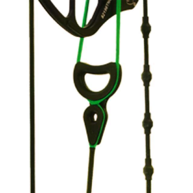 PSE Archery Precision Buss Tuning System Splitter with green string on bow