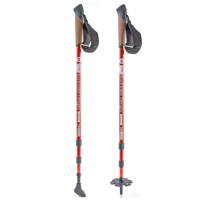 Red Rockwater Designs Nordic walking poles with ergonomic grips and wrist straps
