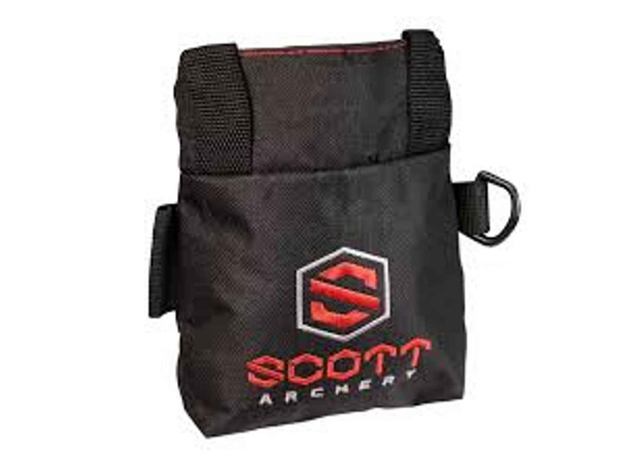 Scott Archery black release pouch with logo and belt loops for archery gear storage