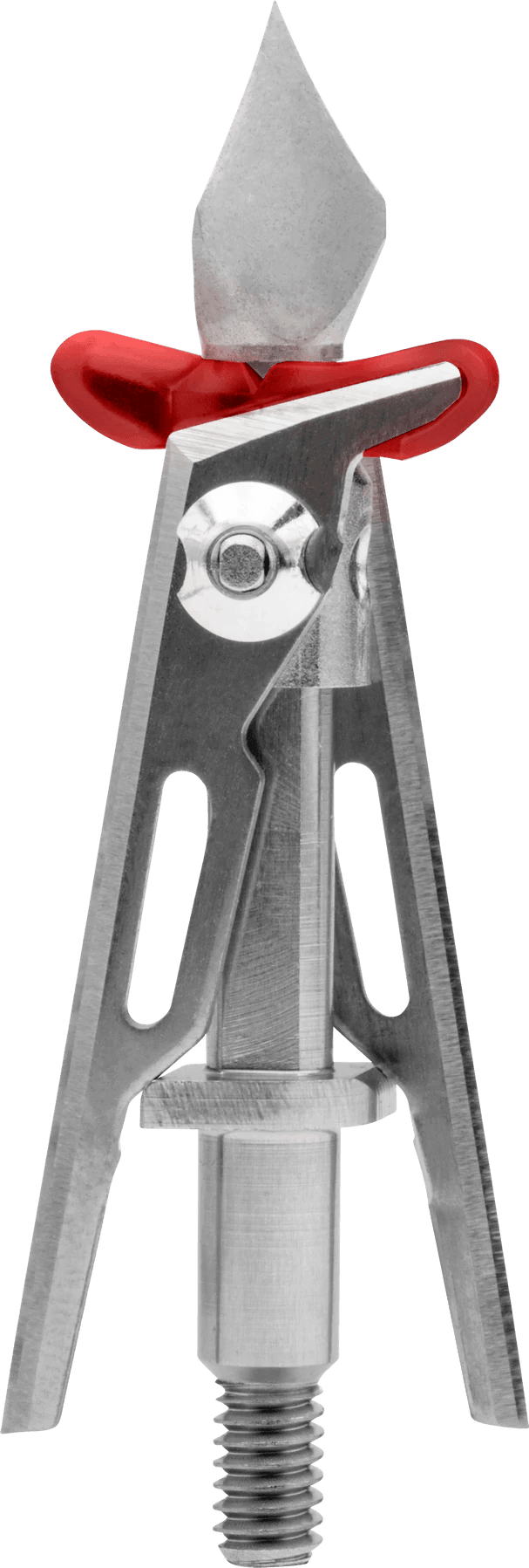 SK2 broadhead 3-blade stainless steel arrow tip with red collar, archery hunting accessory