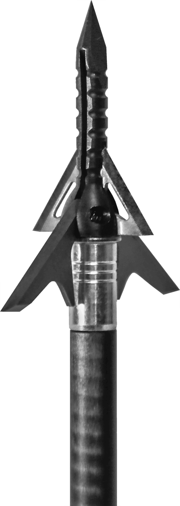 Slick Trick Assailant hybrid broadhead arrowhead with dual fixed and mechanical blades