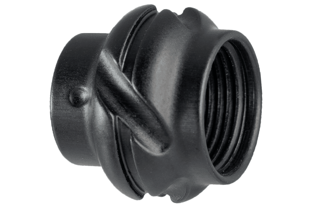 Black Specialty Archery PXL Hunter peep sight with textured grooves and threaded interior