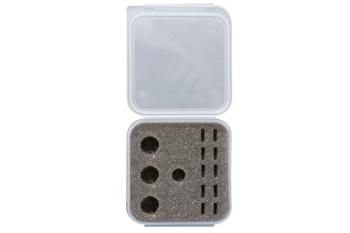 Specialty Archery PXL Hunter peep storage case with foam insert and slots for parts