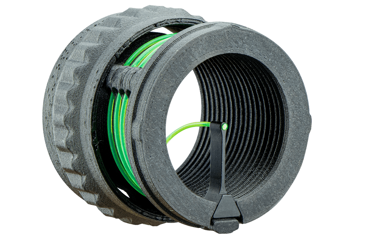 Specialty Archery Versa3 black fiber ring with green fiber optic, textured exterior