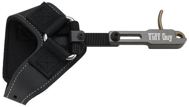Spot Hogg Tuff Guy archery release aid with black wrist strap and trigger.