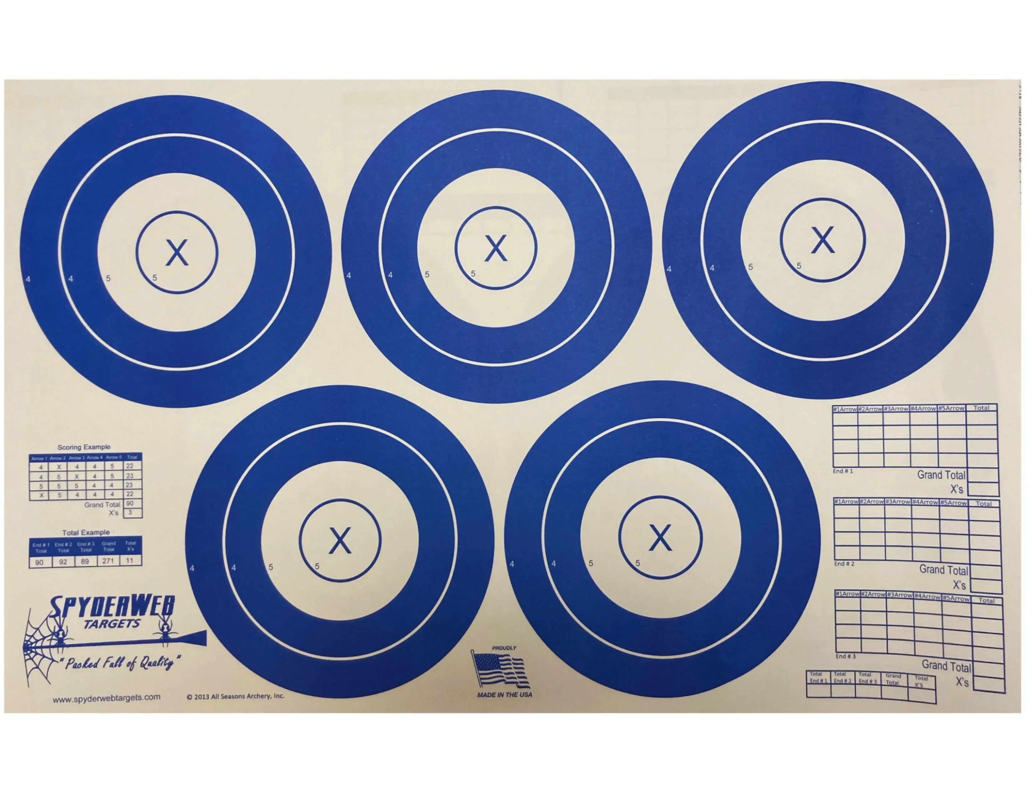 SpyderWeb Archery Paper Reversible Spot Target