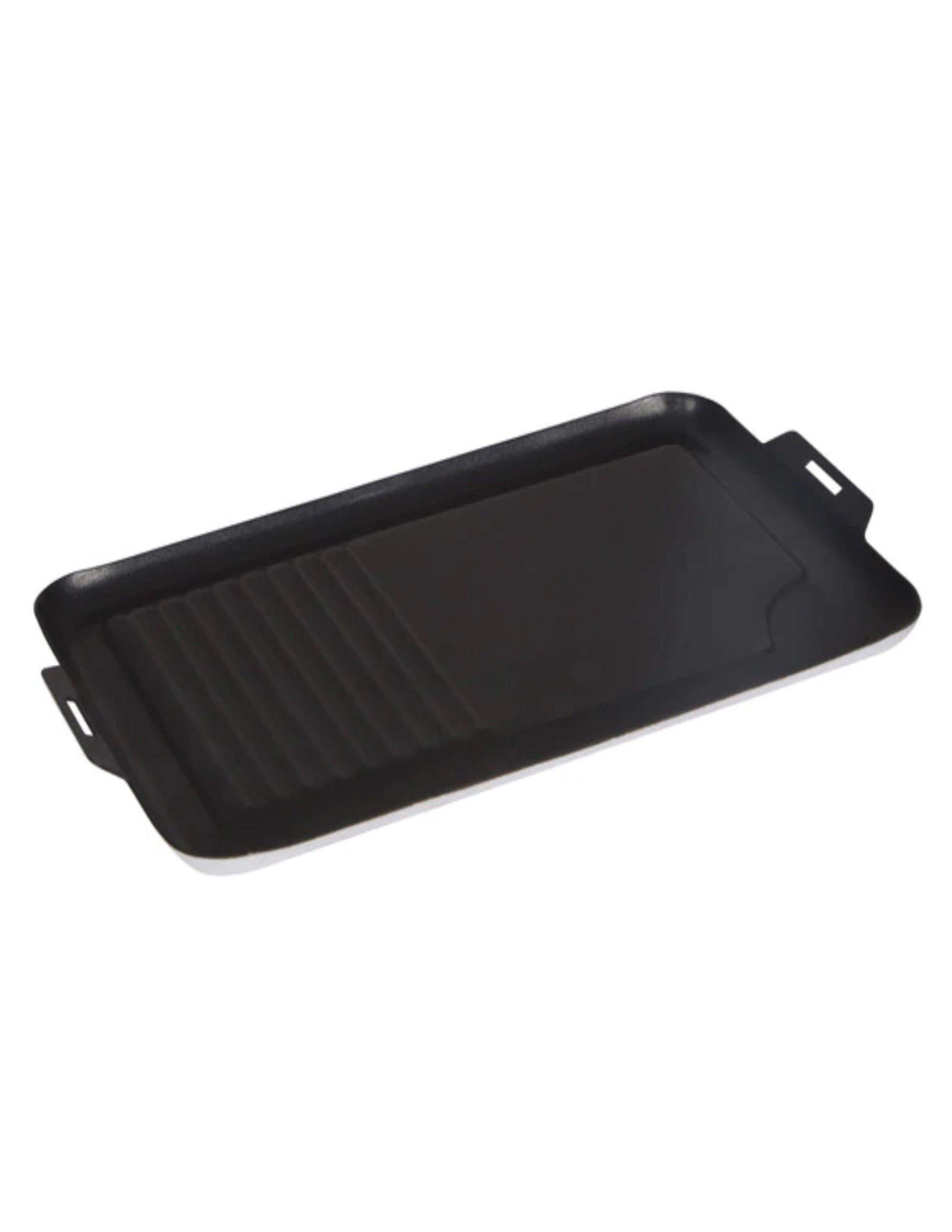 Stansport aluminum non-stick griddle with dual flat and ridged cooking surfaces