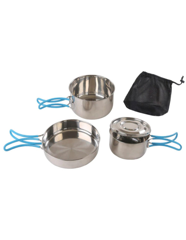 Stansport Backpacking Cook Set Stainless Steel - Leapfrog Outdoor Sports and Apparel