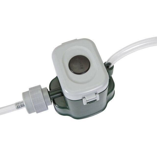 Stansport battery powered portable shower pump with hose on white background