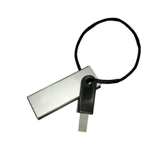 Magnesium fire starter with striker on black cord for camping and survival