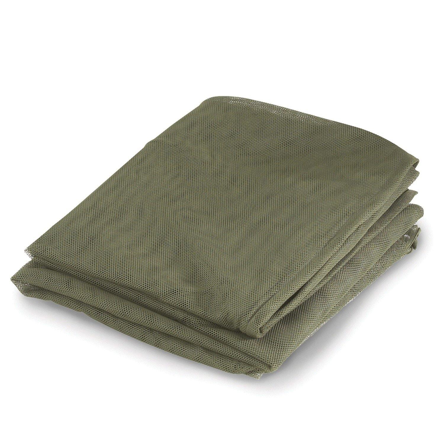 Folded olive green Stansport mosquito netting sheet for outdoor camping protection