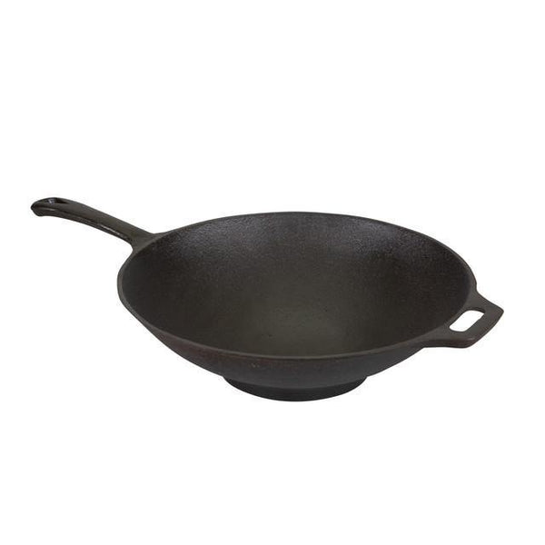 Stansport Pre-Seasoned Cast Iron Wok 12.5" Diameter - Leapfrog Outdoor Sports and Apparel