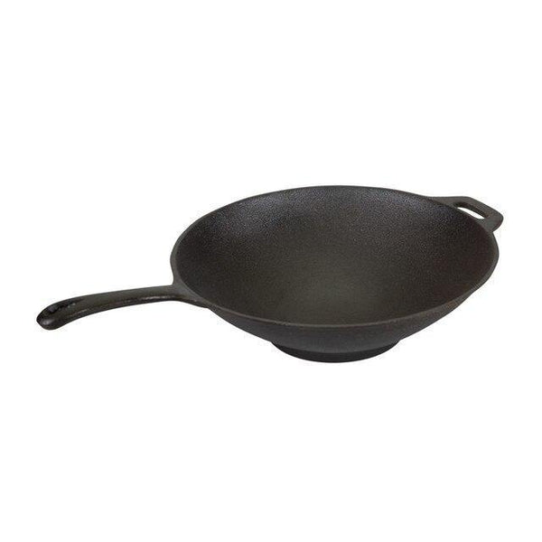 Stansport Pre-Seasoned Cast Iron Wok 12.5" Diameter - Leapfrog Outdoor Sports and Apparel