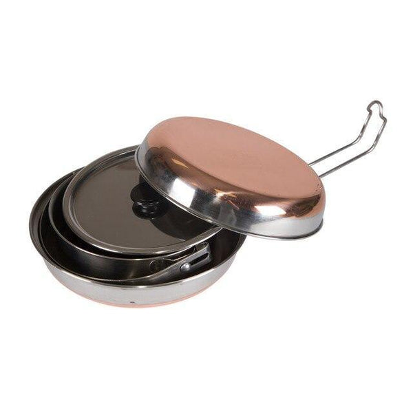 Stansport Stainless Steel Mess Kit Copper Bottom - Leapfrog Outdoor Sports and Apparel