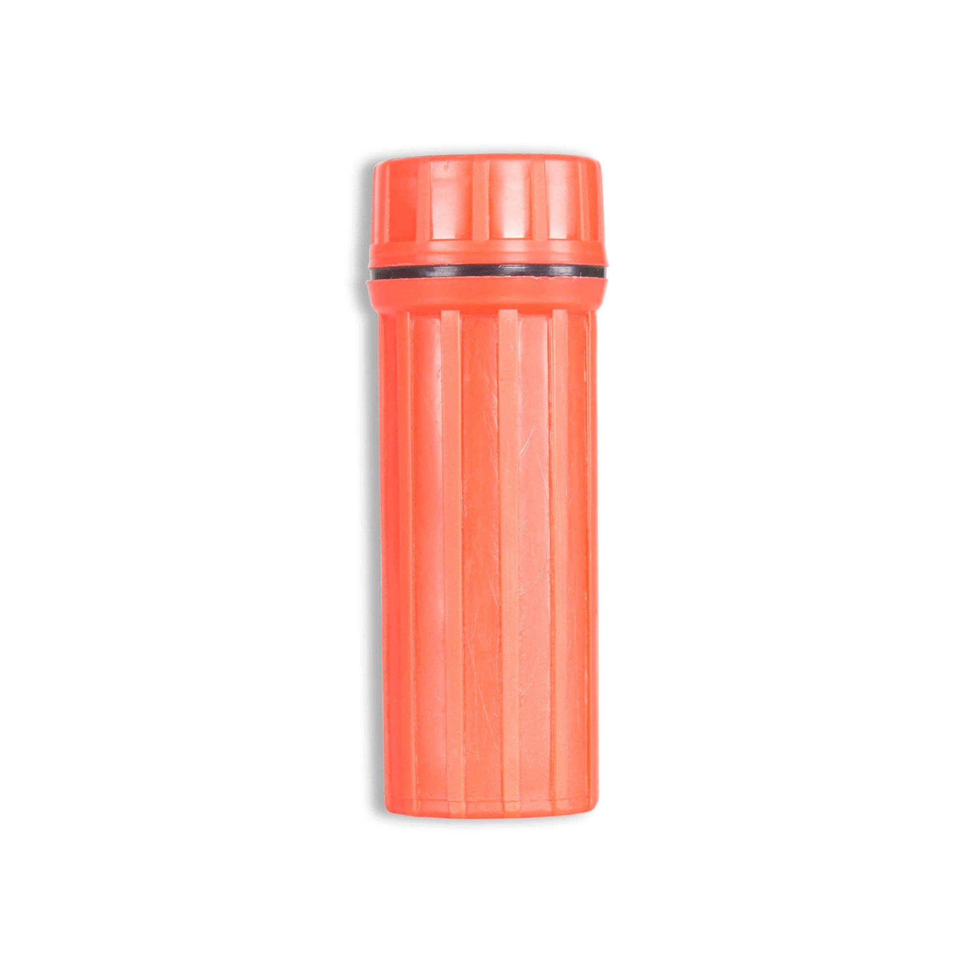 Orange Stansport weatherproof match kit container for camping and survival