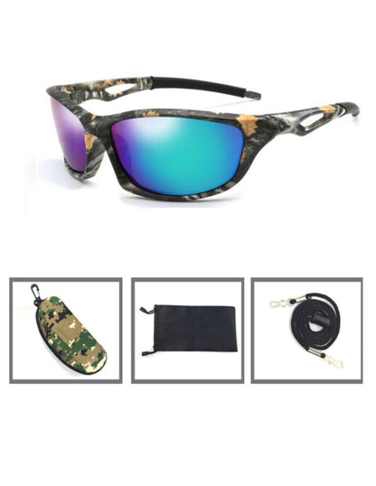 Tactical Men's/Women's Camouflage Polarized Sunglasses And Case UV400 (GREEN LENS) - Leapfrog Outdoor Sports and Apparel