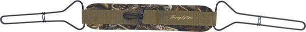 Tanglefree waterfowl carrier with camo padded strap and metal loops for hunting gear