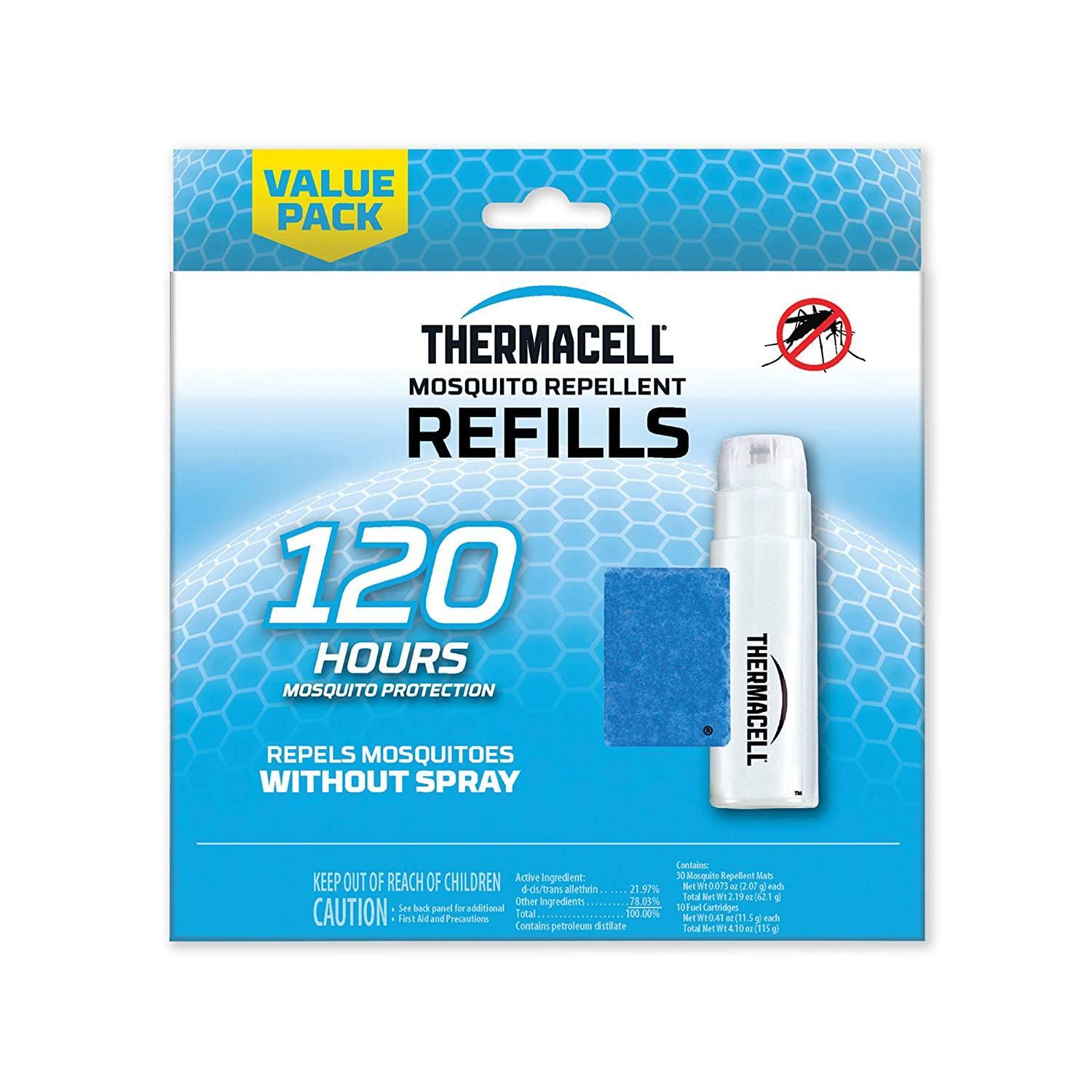 Thermacell mosquito repellent refills value pack, 120 hours protection, blue and white packaging