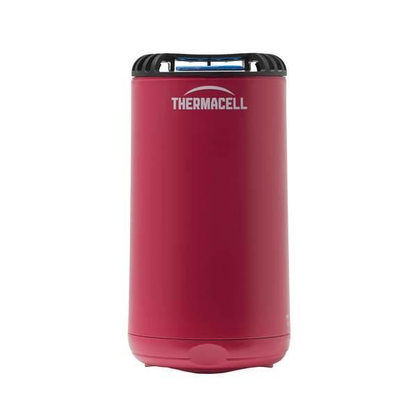 Red Thermacell Patio Shield mosquito repeller with black vented top on white background
