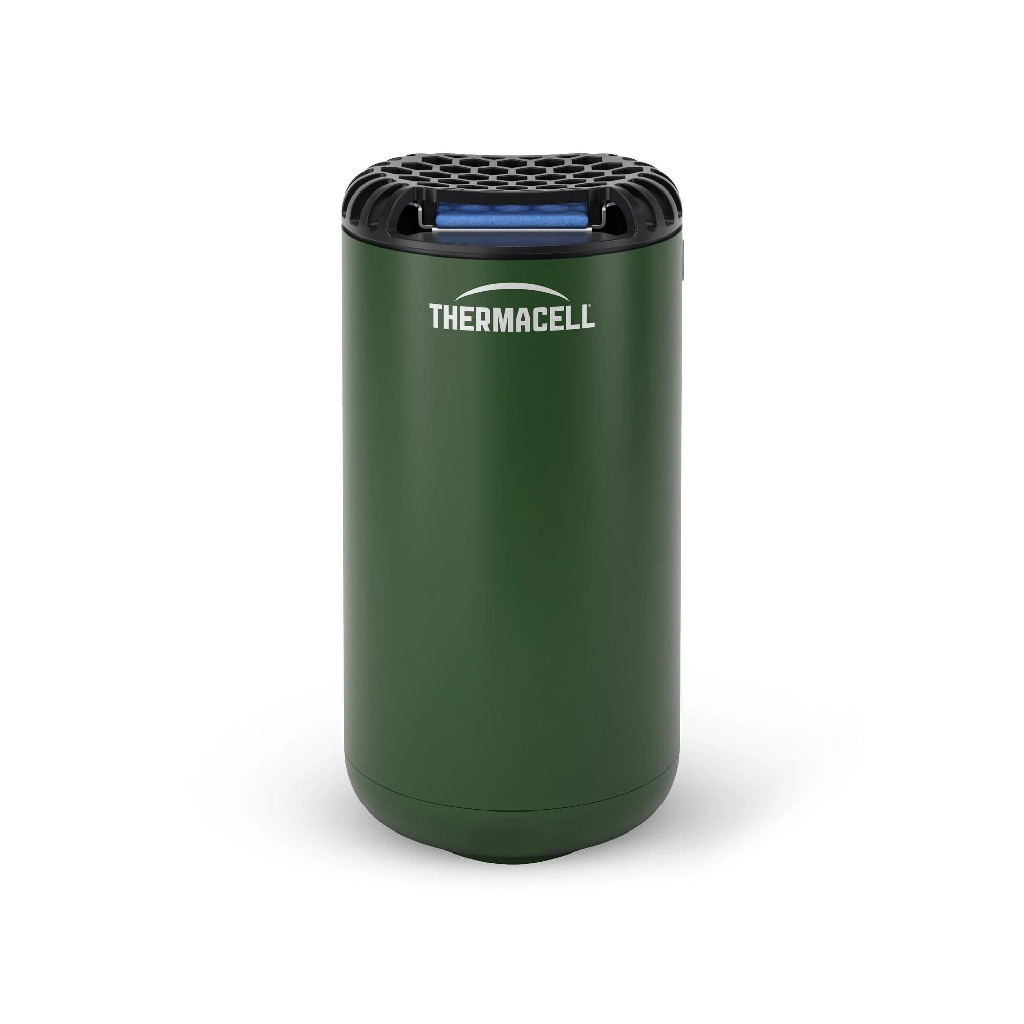Thermacell Patio Shield green mosquito repeller on white background