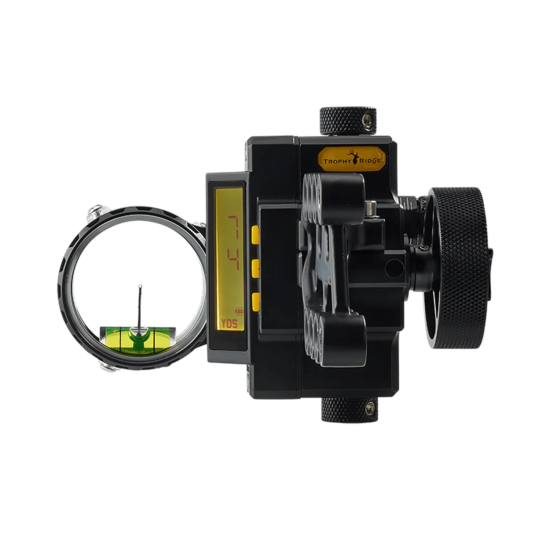 Trophy Ridge digital React one-pin bow sight with LCD display and adjustment knobs