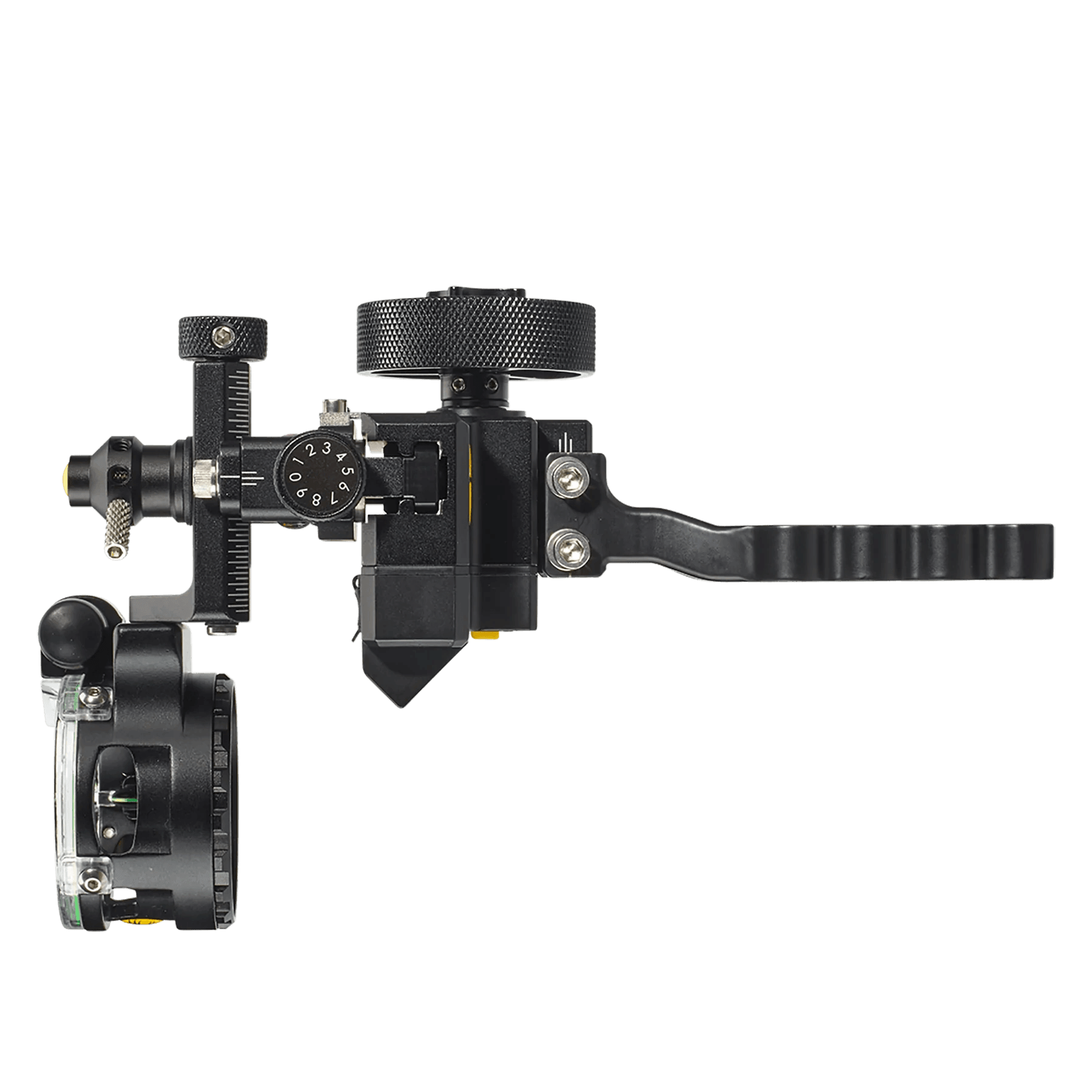 Trophy Ridge Digital React one pin bow sight black archery accessory on gray background