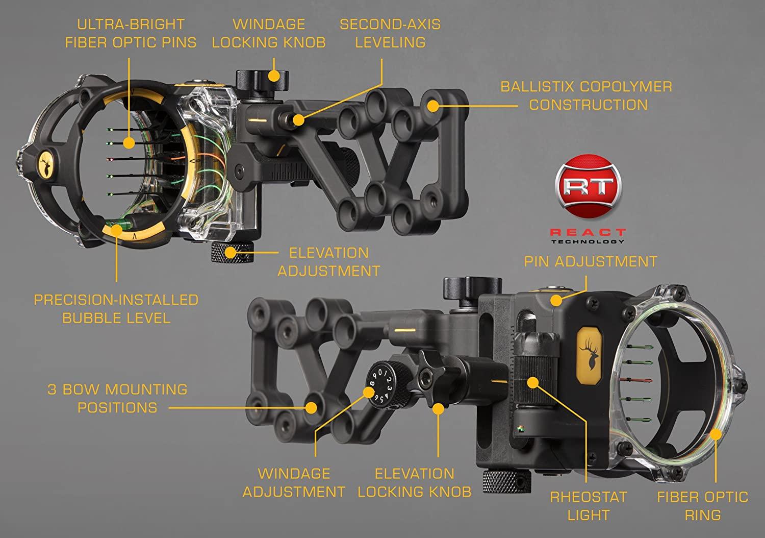 Trophy Ridge Archery React H5 Sight - Leapfrog Outdoor Sports and Apparel