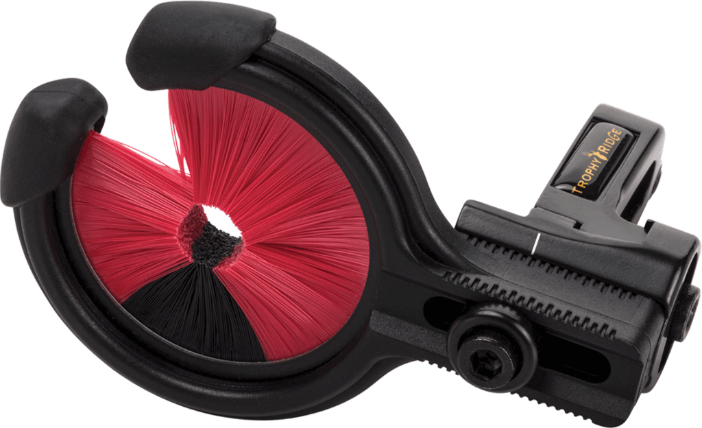 Trophy Ridge Whisker Biscuit Kill Shot arrow rest with black and red bristles for archery