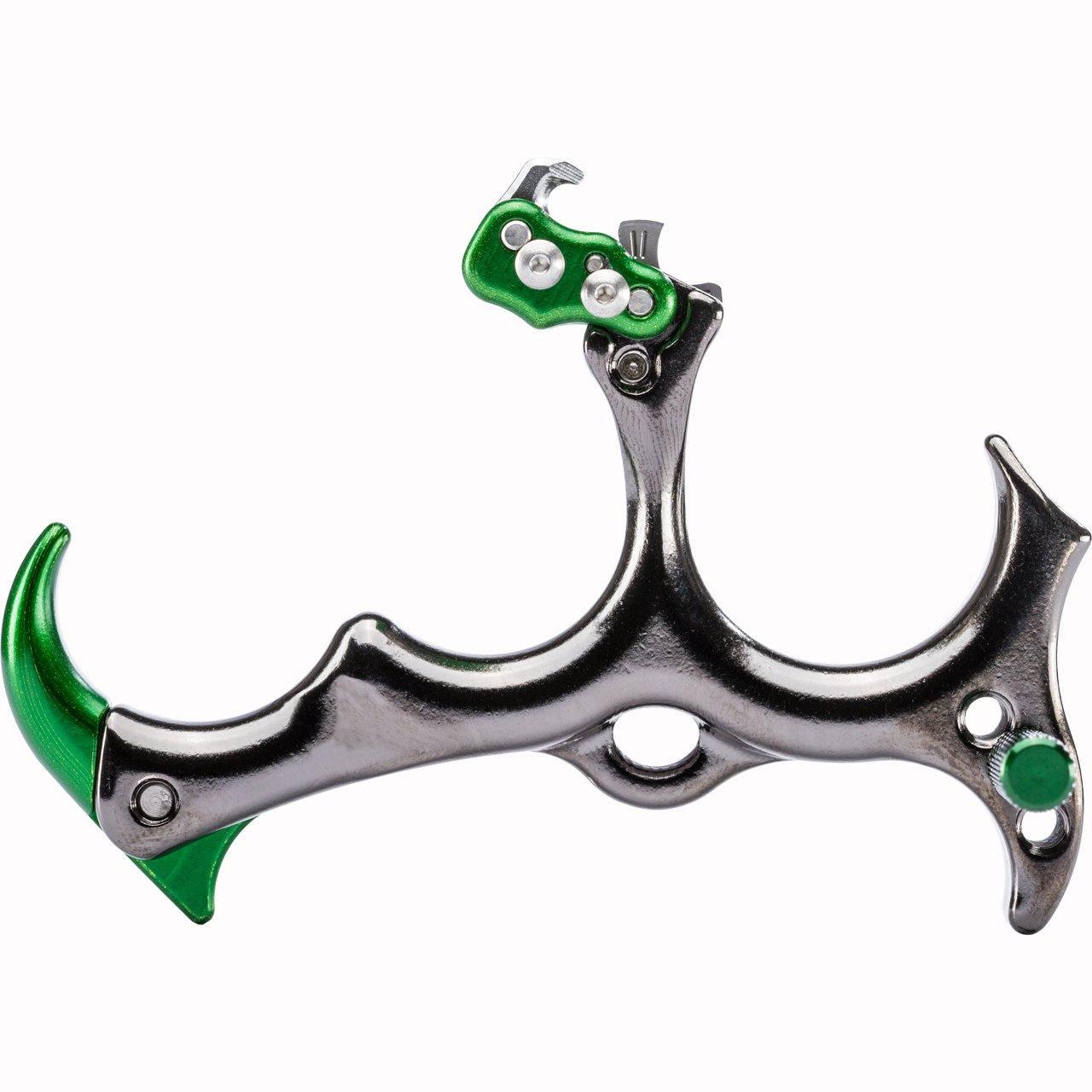 TruFire Archery SEAR back tension release aid in silver with green accents