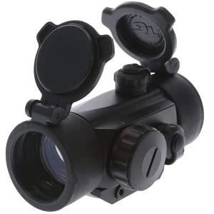 TRUGLO archery red dot crossbow sight with dual flip-up lens covers, black