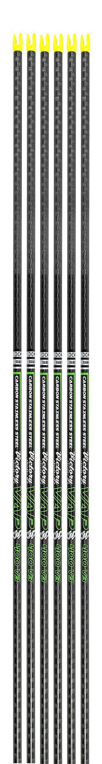 Victory Archery VAP SS micro-diameter carbon arrow shafts with yellow nocks
