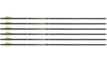 Victory Archery V-TAC 27 target arrow shafts with yellow vanes, six pack