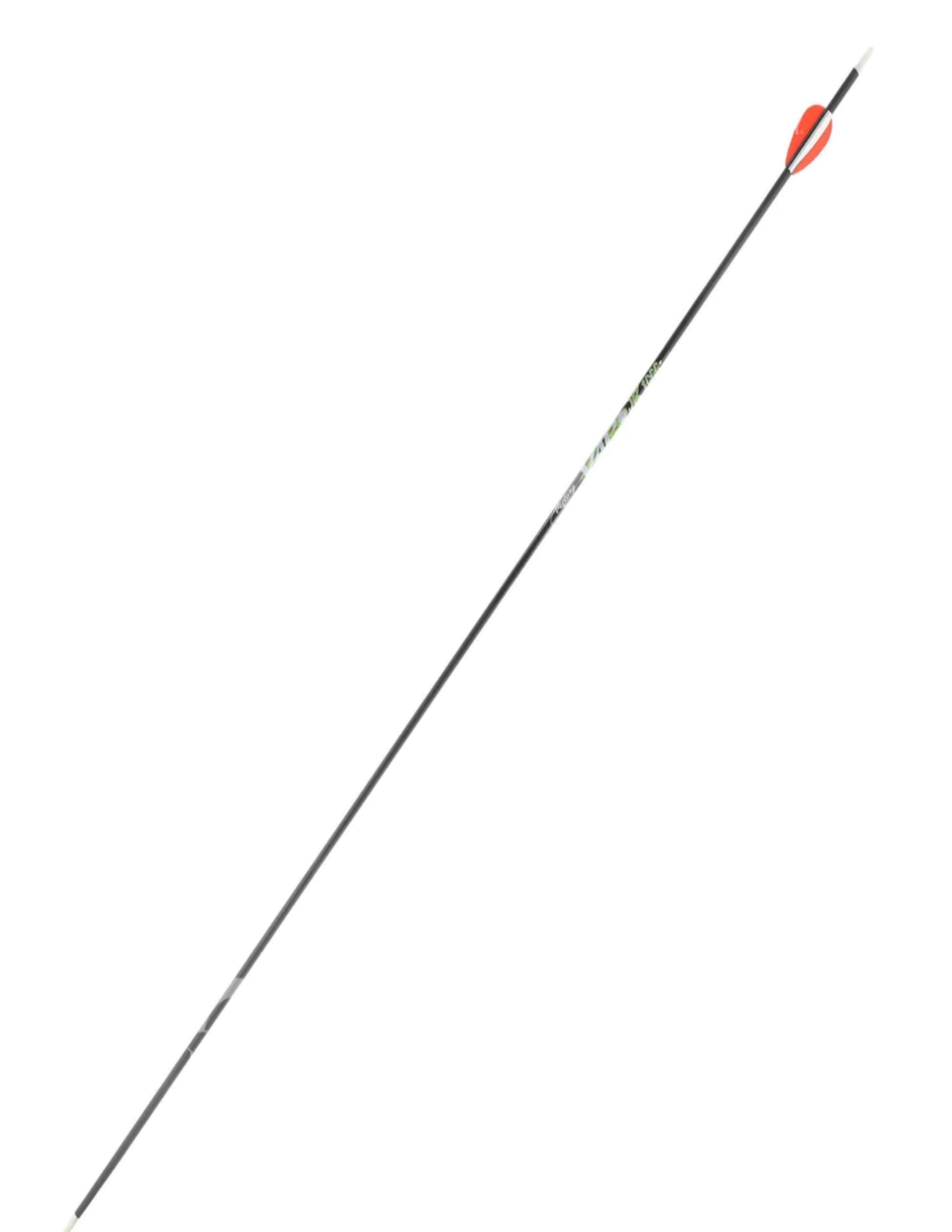 Victory Archery VAP JR youth arrow with orange fletching on white background